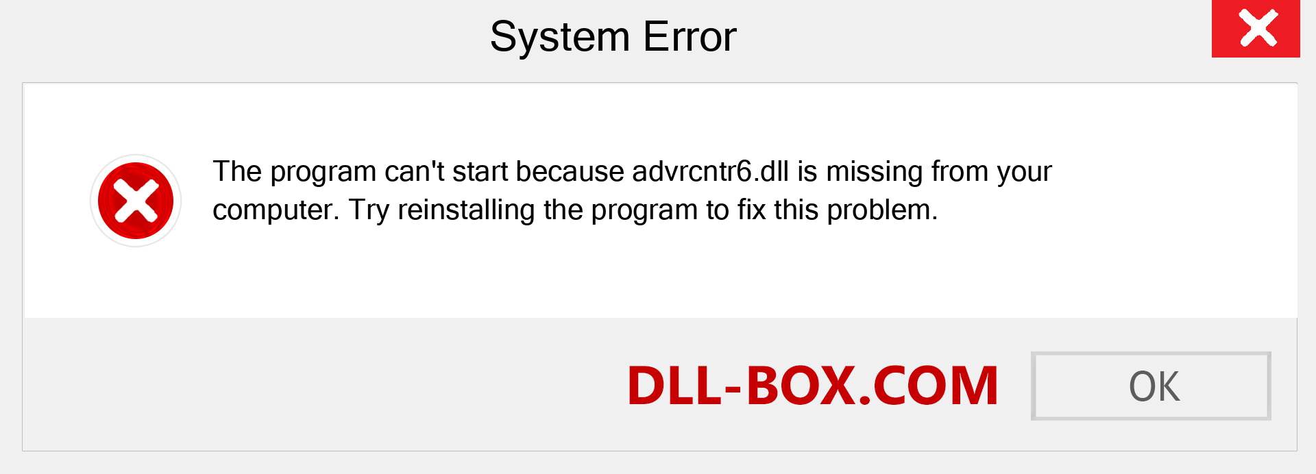  advrcntr6.dll file is missing?. Download for Windows 7, 8, 10 - Fix  advrcntr6 dll Missing Error on Windows, photos, images